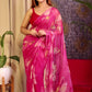 Wedding Organza Silk Saree by Red Ruby with traditional patterns